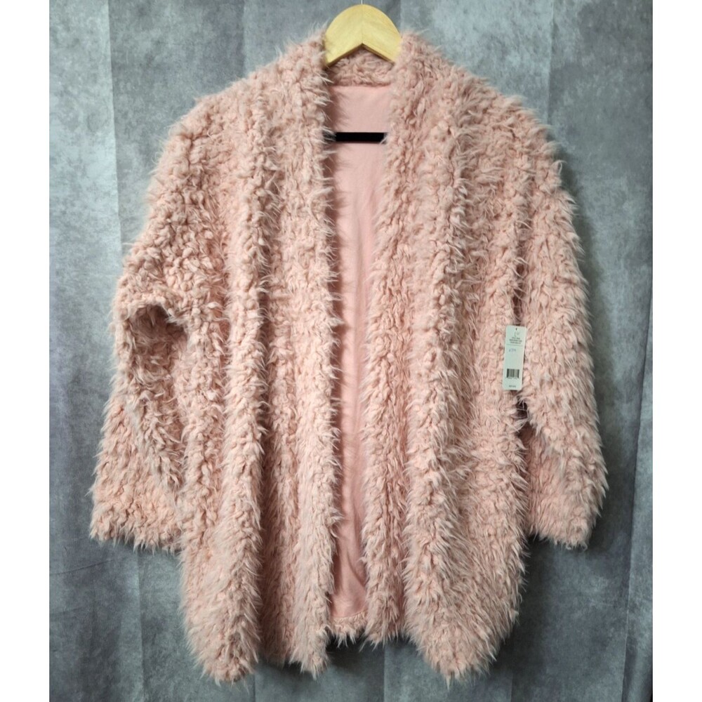 NEW Honeydew Intimates Pink Shag Teddy Coat Women Large Furry Soft Cozycore